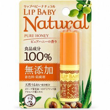 Бальзам для губ з оливковою олією, олією макадамії та алое - Rohto Mentholatum Lip Baby Natural Pure Honey, 4 г 00917 фото