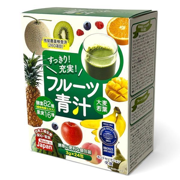 Fruit Aojiru &mdash; детокс, енергія та травлення, 82 ферменти та 16 фруктів Unimat Riken, Японія (24 саші, на 24 дні) 00345 фото