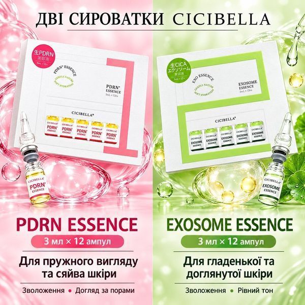 Экзосомы и CICA для регенерации, упругости и увлажнения кожи - CICIBELLA Exosome Essence, 3 мл х 12 флаконов 00879 фото