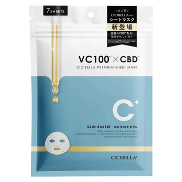 Сяйво шкіри та антиоксидантний захист маски з вітаміном C (VC100) та CBD CICIBELLA Japan (Японія), зволоження та відновлення, 7 шт 00424 фото